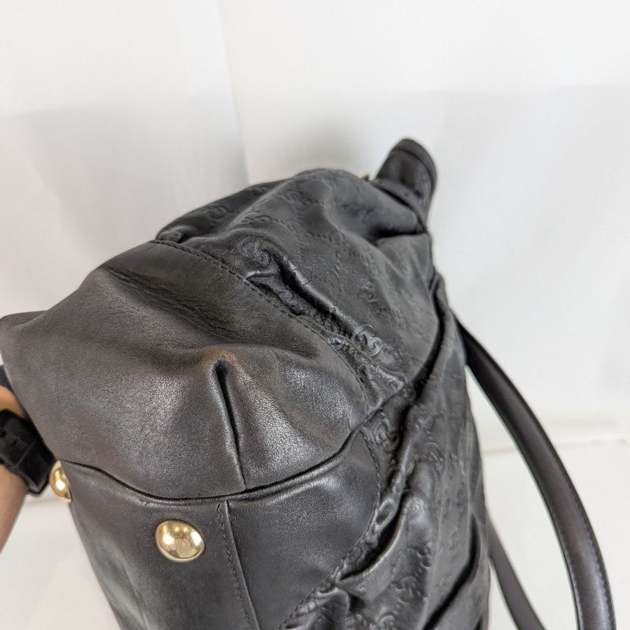 莉亞精品♡Gucci 壓紋皮革托特包 二手美包-7