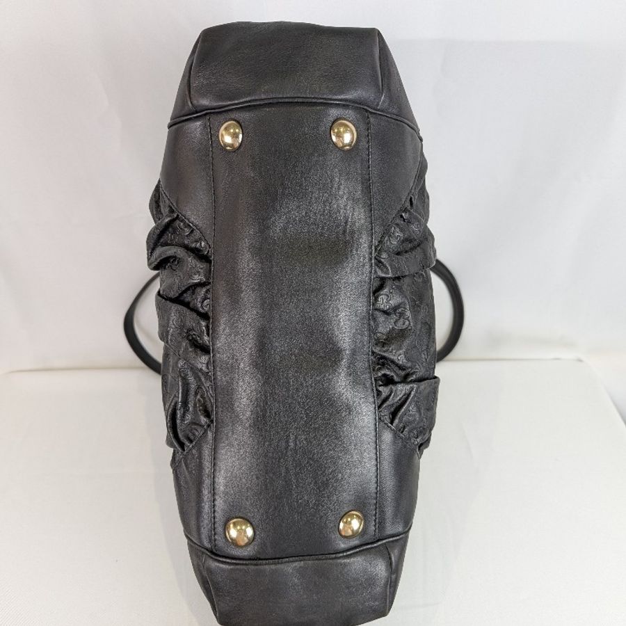 莉亞精品♡Gucci 壓紋皮革托特包 二手美包-8
