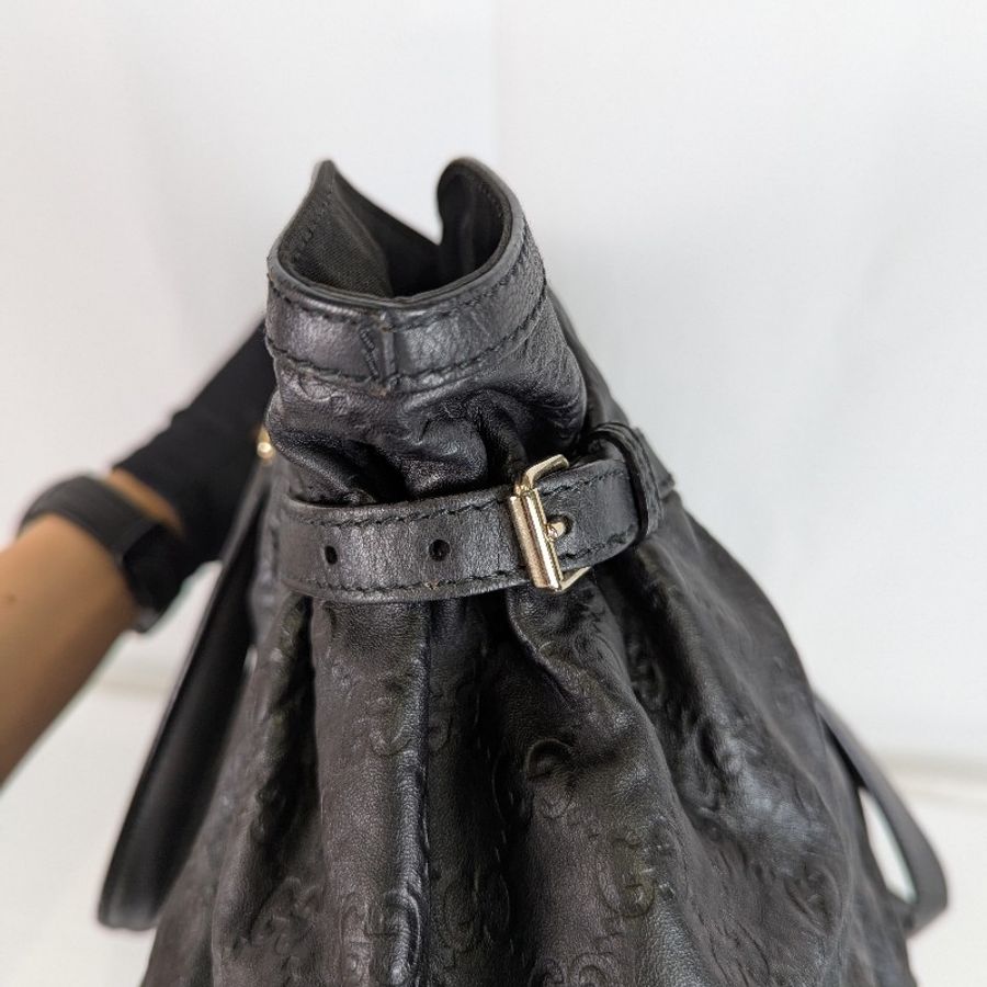 莉亞精品♡Gucci 壓紋皮革托特包 二手美包-11