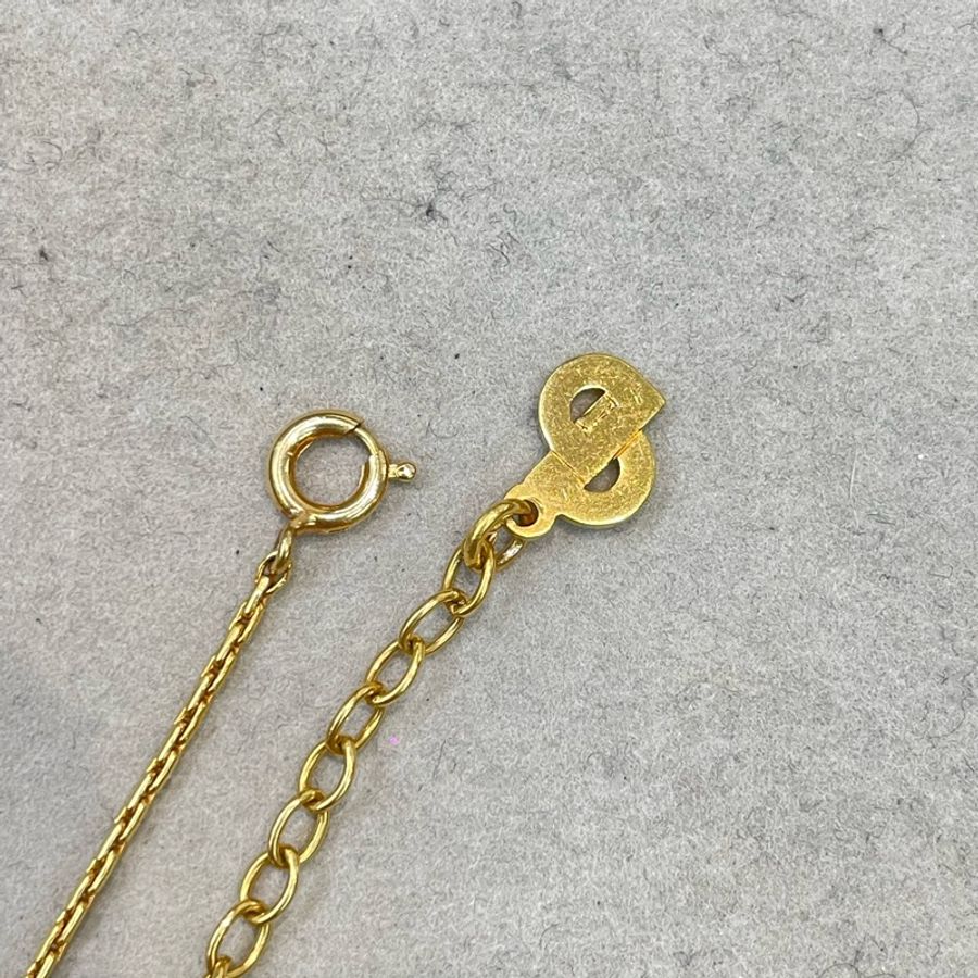 Dior 中古Vintage 水鑽金色耳夾項鏈套裝 XA658-8