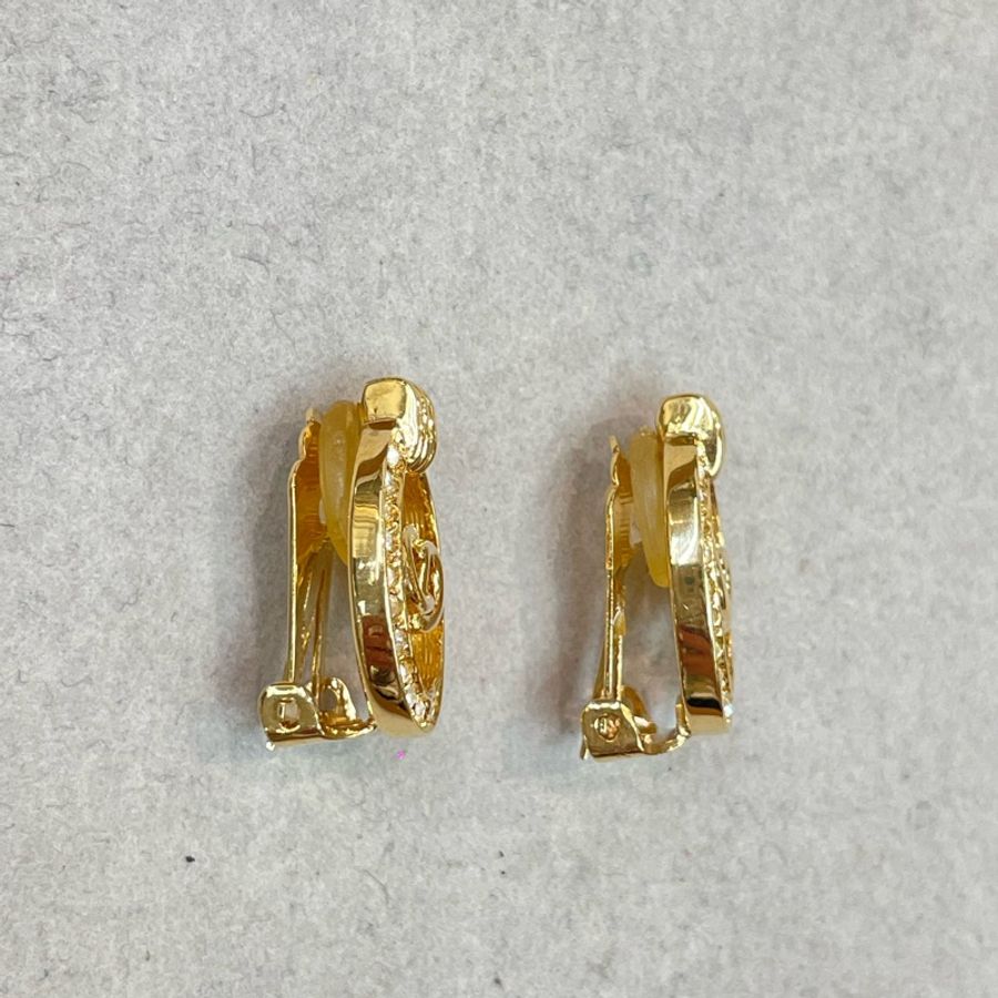 Dior 中古Vintage 水鑽金色耳夾項鏈套裝 XA658-10