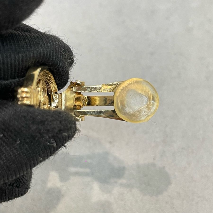 Dior 中古Vintage 水鑽金色耳夾項鏈套裝 XA658-19