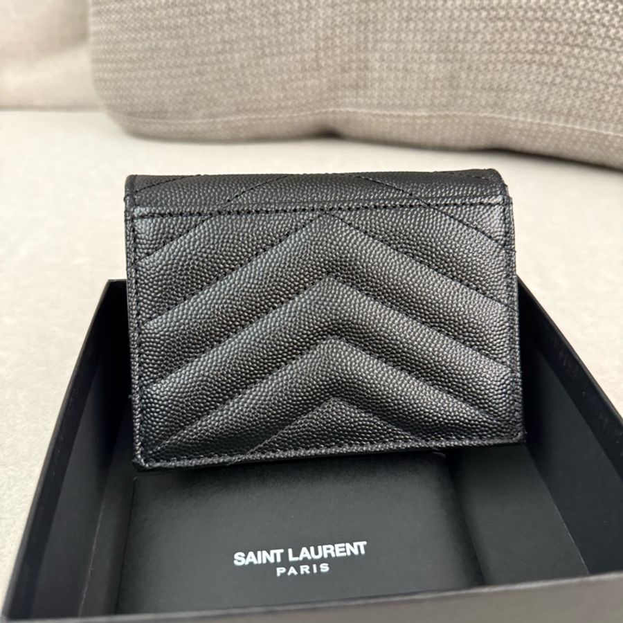 YSL 黑金魚子醬二折短夾-7