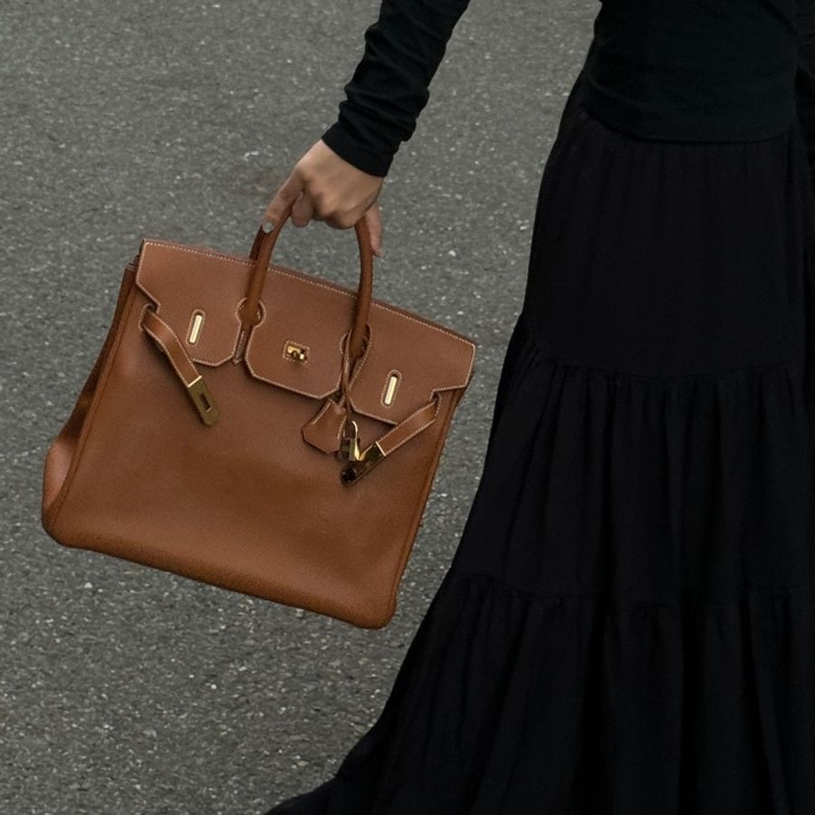 (極新!金棕金釦) Hermes Birkin HAC 32 金棕金 鉑金包-34
