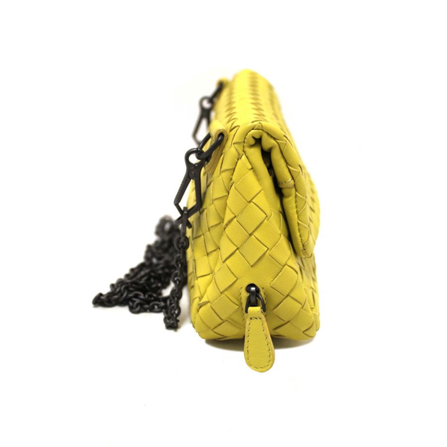 Bottega Veneta Yellow Nappa Intrecciato Leather Small Messenger Bag-5