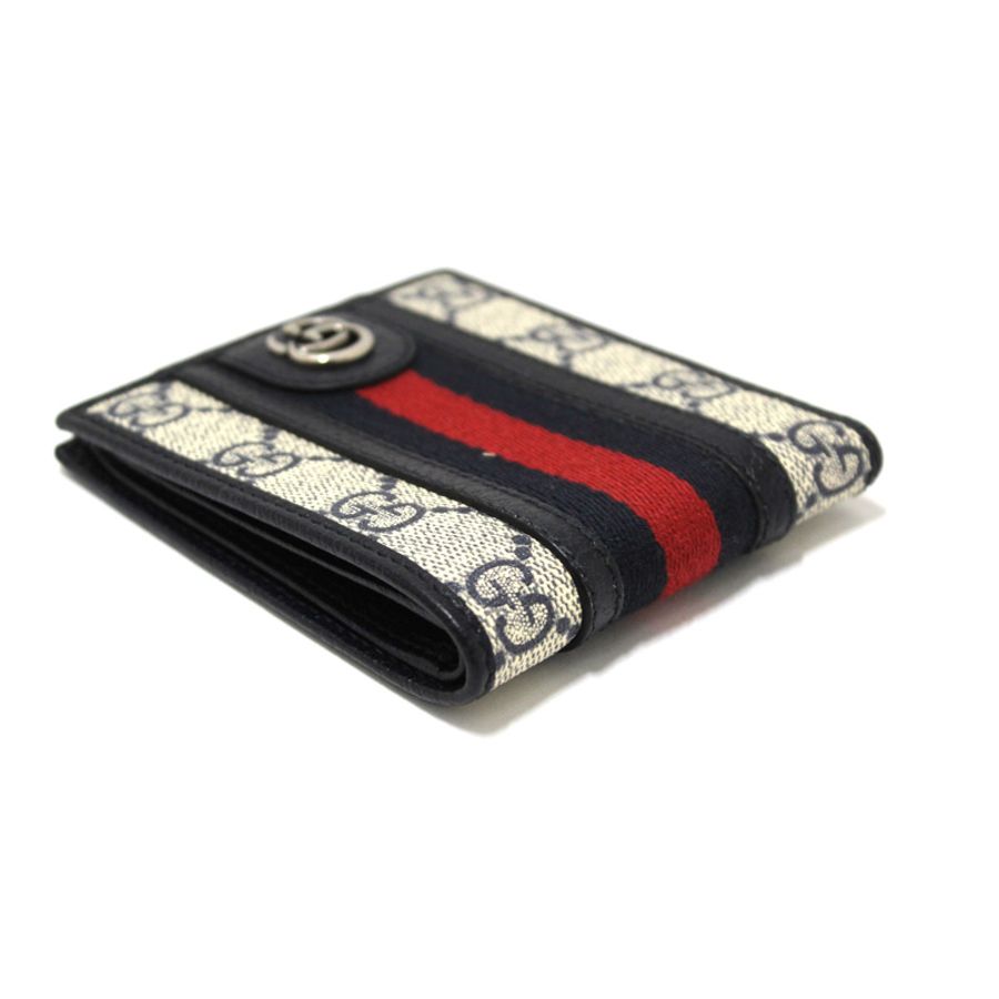 Gucci GG Supreme Monogram Web Mens Ophidia Bi-Fold Wallet 597606-6