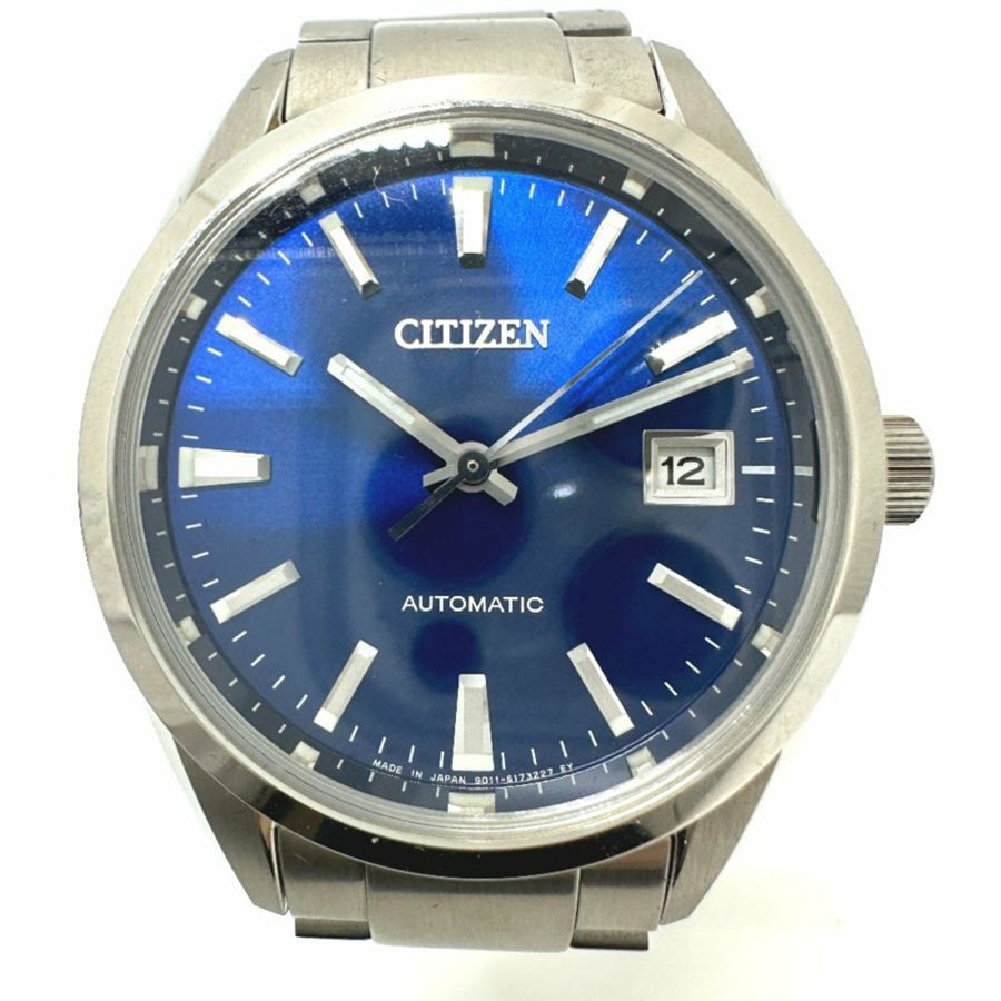 CITIZEN NB1050-59L 機械自動日期手錶,不鏽鋼,男士,銀色,全新-0