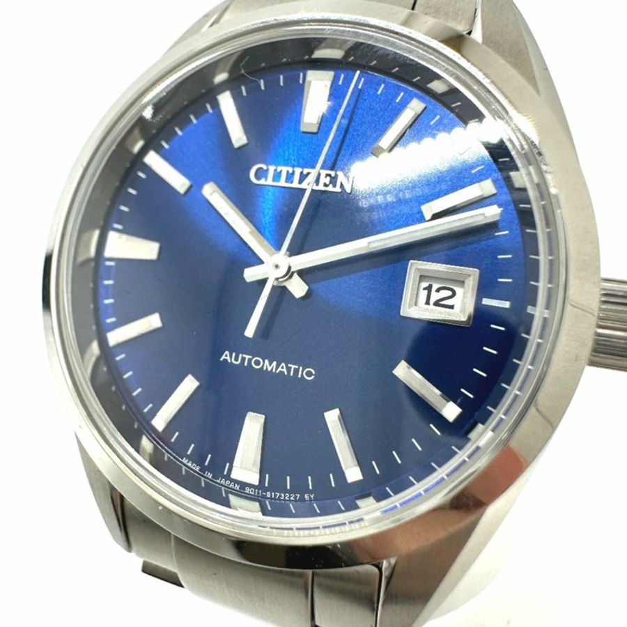 CITIZEN NB1050-59L 機械自動日期手錶,不鏽鋼,男士,銀色,全新-2