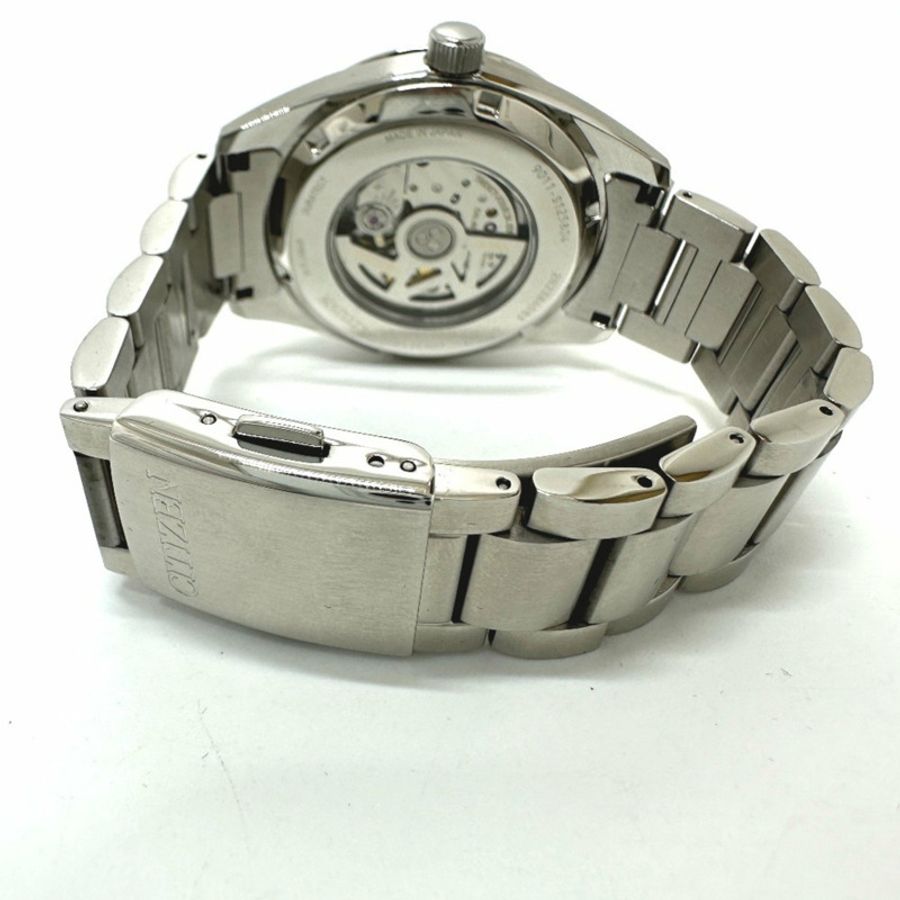 CITIZEN NB1050-59L 機械自動日期手錶,不鏽鋼,男士,銀色,全新-5