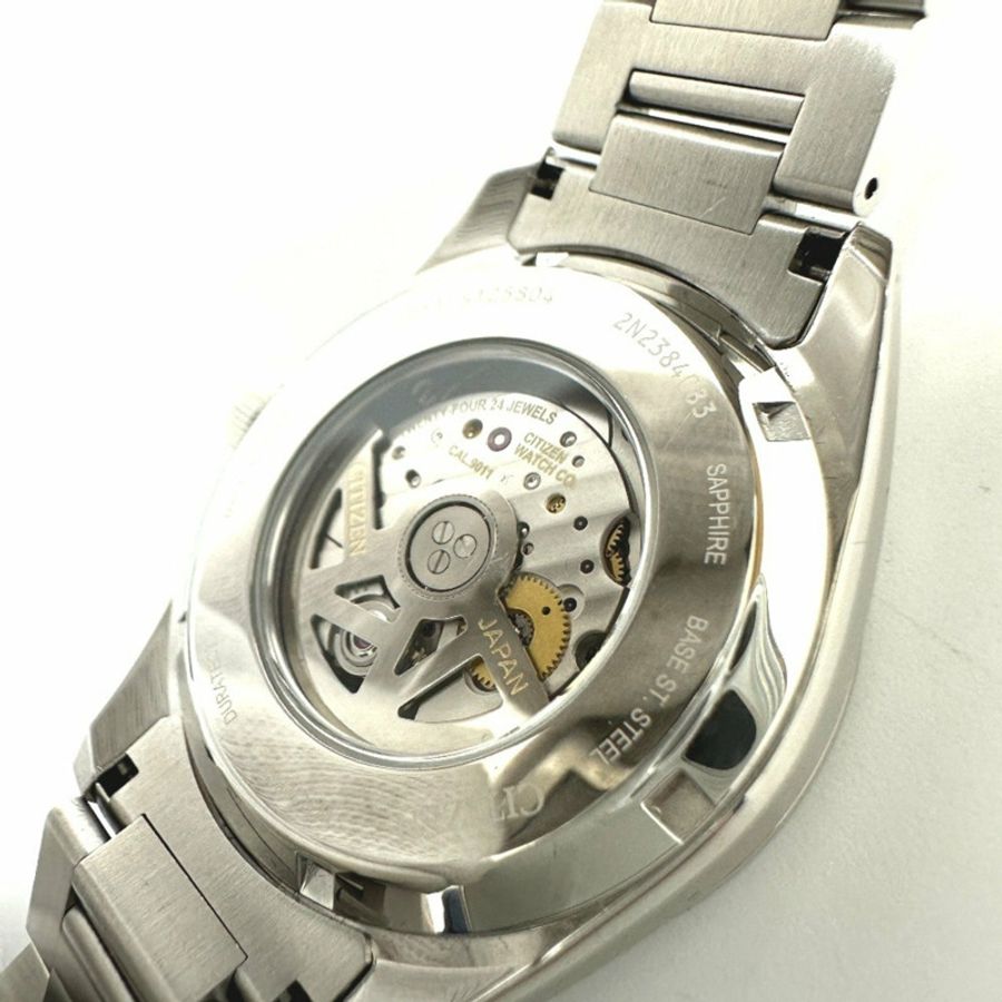 CITIZEN NB1050-59L 機械自動日期手錶,不鏽鋼,男士,銀色,全新-8
