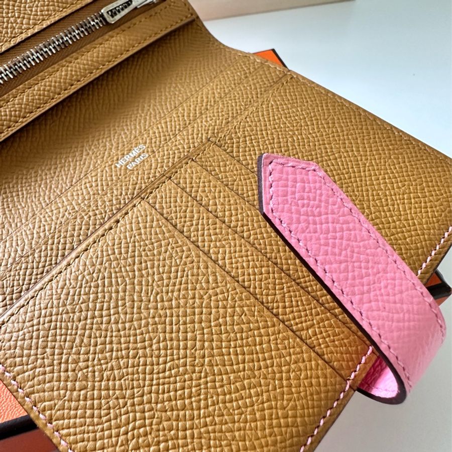 全新 Hermès Bearn Compact Wallet 稀有雙色 短夾-5