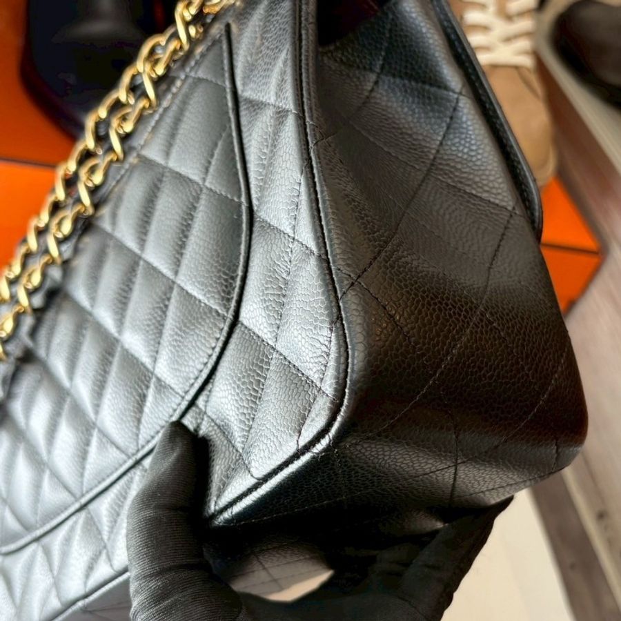 Chanel 淡金鍊黑荔枝皮CF 30 Jumbo 11.12-11