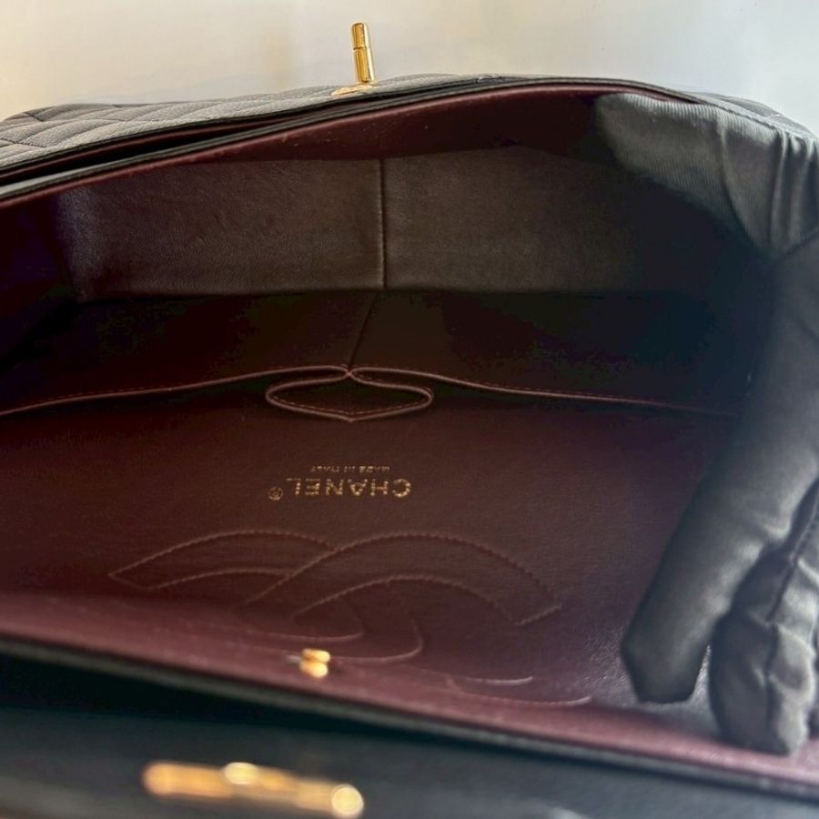 Chanel 淡金鍊黑荔枝皮CF 30 Jumbo 11.12-18