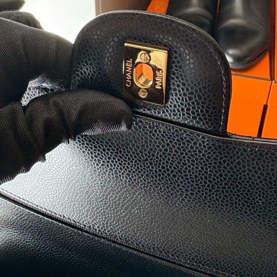 Chanel 淡金鍊黑荔枝皮CF 30 Jumbo 11.12-20