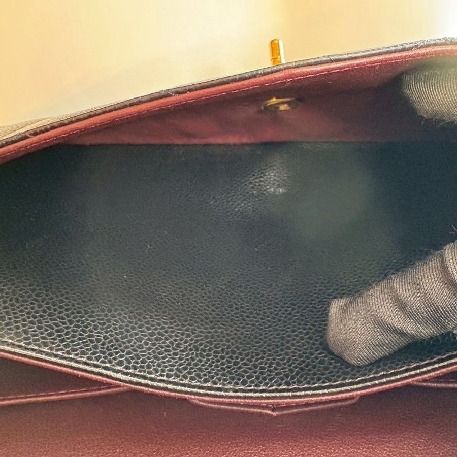 Chanel 淡金鍊黑荔枝皮CF 30 Jumbo 11.12-23