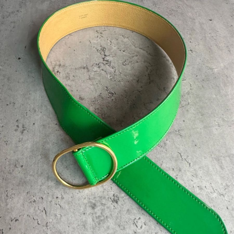 Celine 蓆琳 漆皮真皮 糖果色腰帶 意大利製 70cm-1