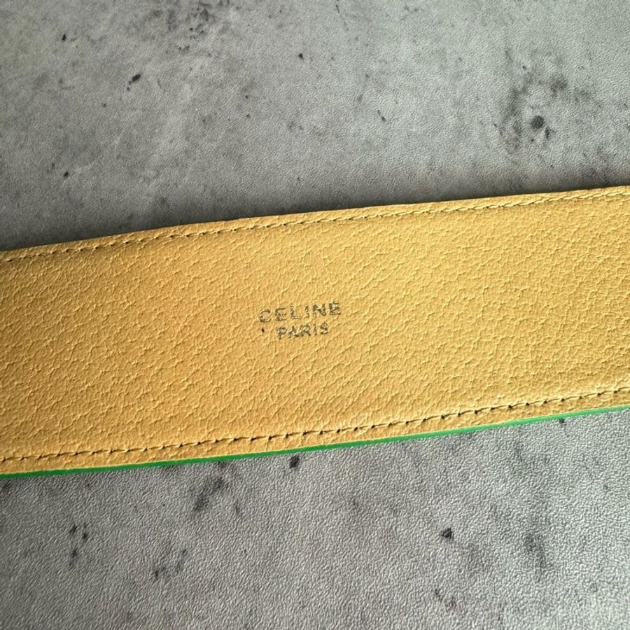 Celine 蓆琳 漆皮真皮 糖果色腰帶 意大利製 70cm-5