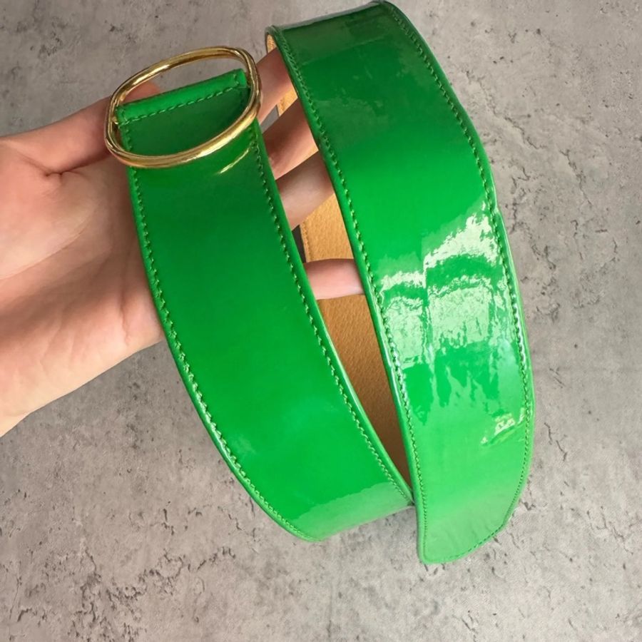 Celine 蓆琳 漆皮真皮 糖果色腰帶 意大利製 70cm-8