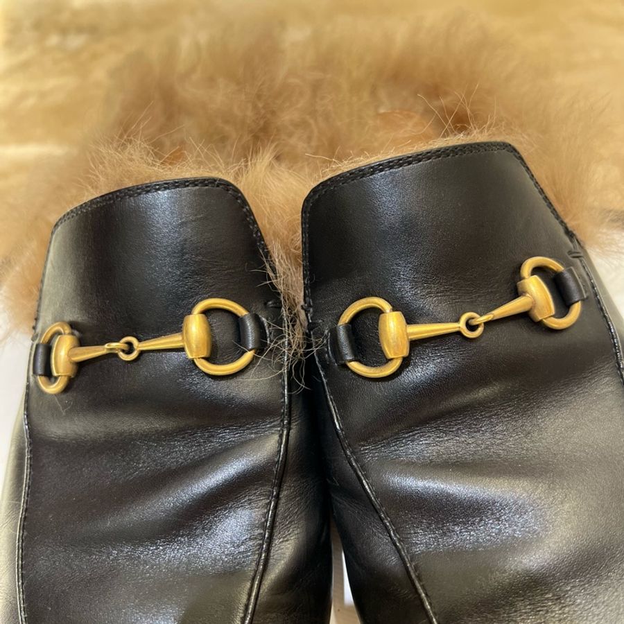 Gucci毛毛穆勒鞋-5