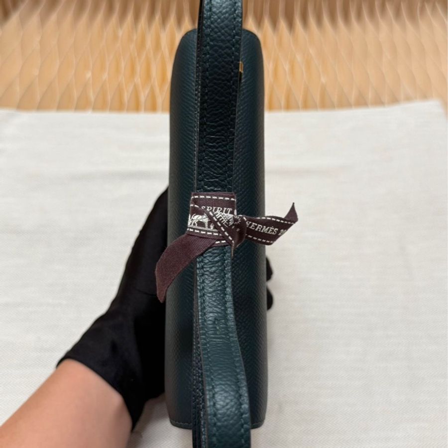 全新閑置品  HERMES 康康mini 19 松柏綠 D刻-14
