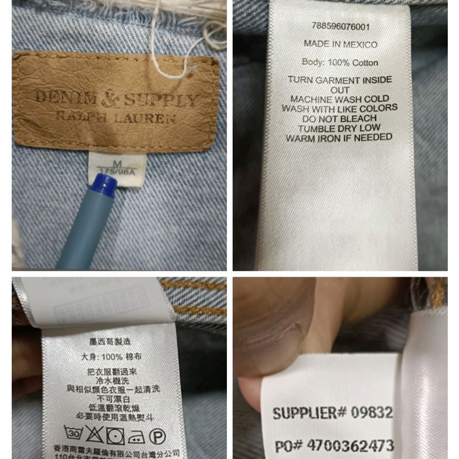 Ralph Lauren Denim & Supply 淺色 刷破 丹寧外套 牛仔外套 男M-6