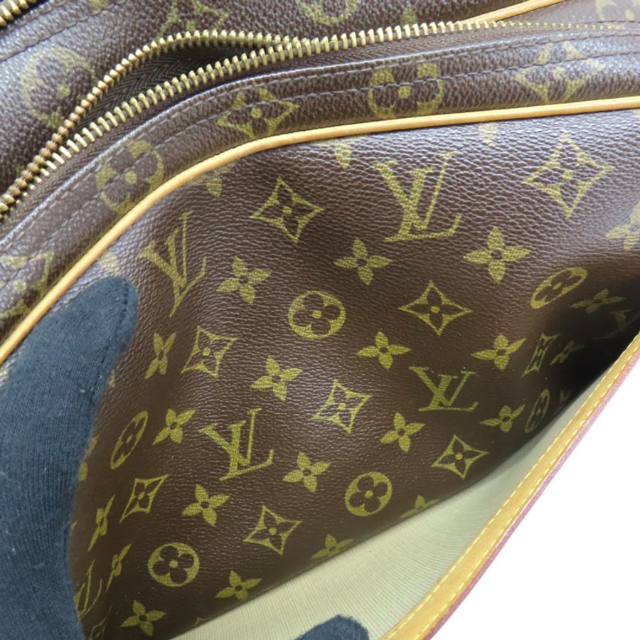 棕色 原花帆布 Reporter PM 肩背包 M45254-6