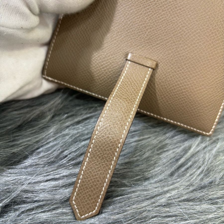 HERMES H Bearn epsom 灰色 銀釦 零錢包 短夾 錢包 信用卡夾 名片夾 皮夾 美品-14