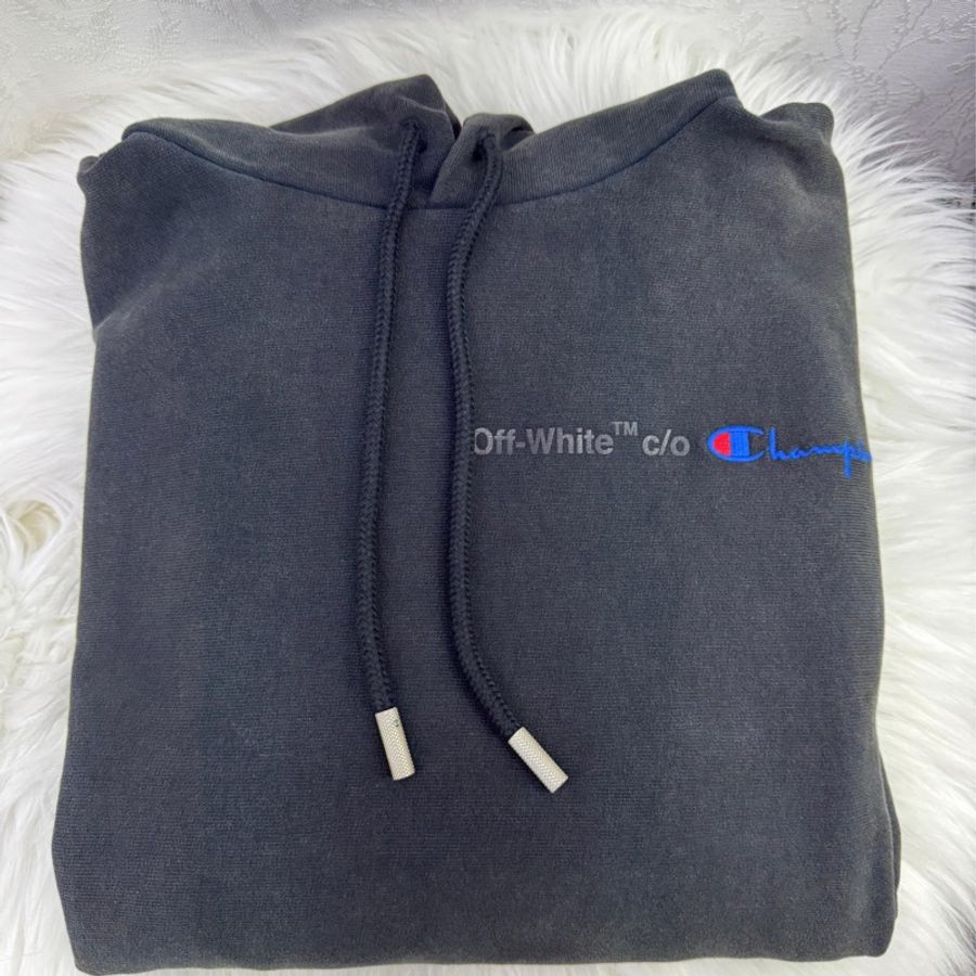 Off-White x Champion Hoodie Black-3