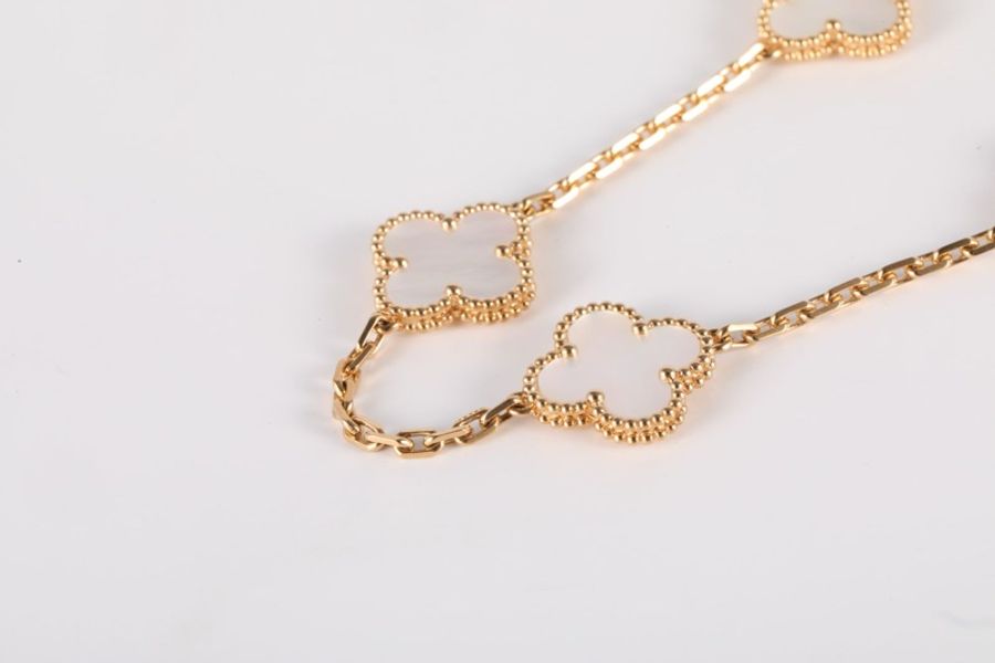 VAN CLEEF&ARPELS(梵克雅寶) Vintage Alhambra 十花項鏈 18K黃金/白貝母 項鏈 黃金-2
