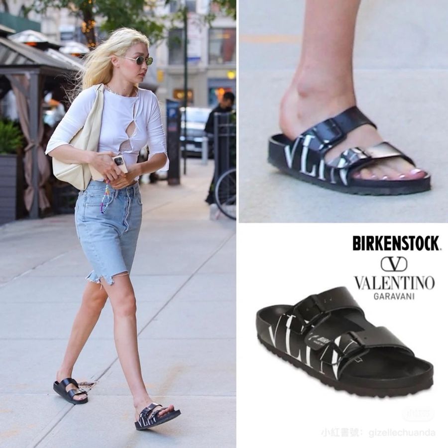 birkenstock × maison valentino 勃肯 聯名款 黑色 拖鞋 涼鞋 平底鞋 勃肯鞋 涼拖鞋-2