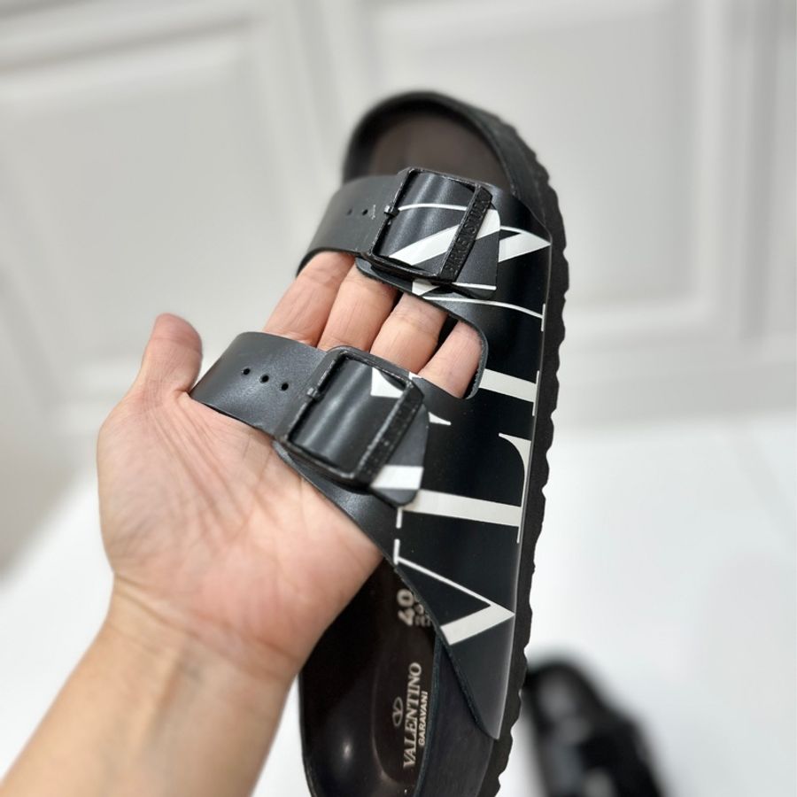birkenstock × maison valentino 勃肯 聯名款 黑色 拖鞋 涼鞋 平底鞋 勃肯鞋 涼拖鞋-4
