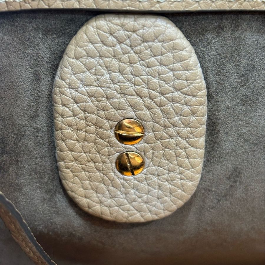 TODS DI BAG 奶茶色荔枝皮 手提包肩背包斜背包2用包保齡球包波士頓包-20