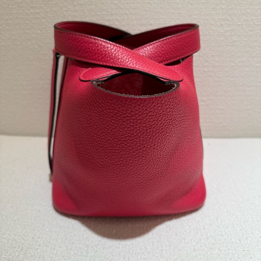 HERMES PICOTIN 18cm莓果色手提菜籃子包-2