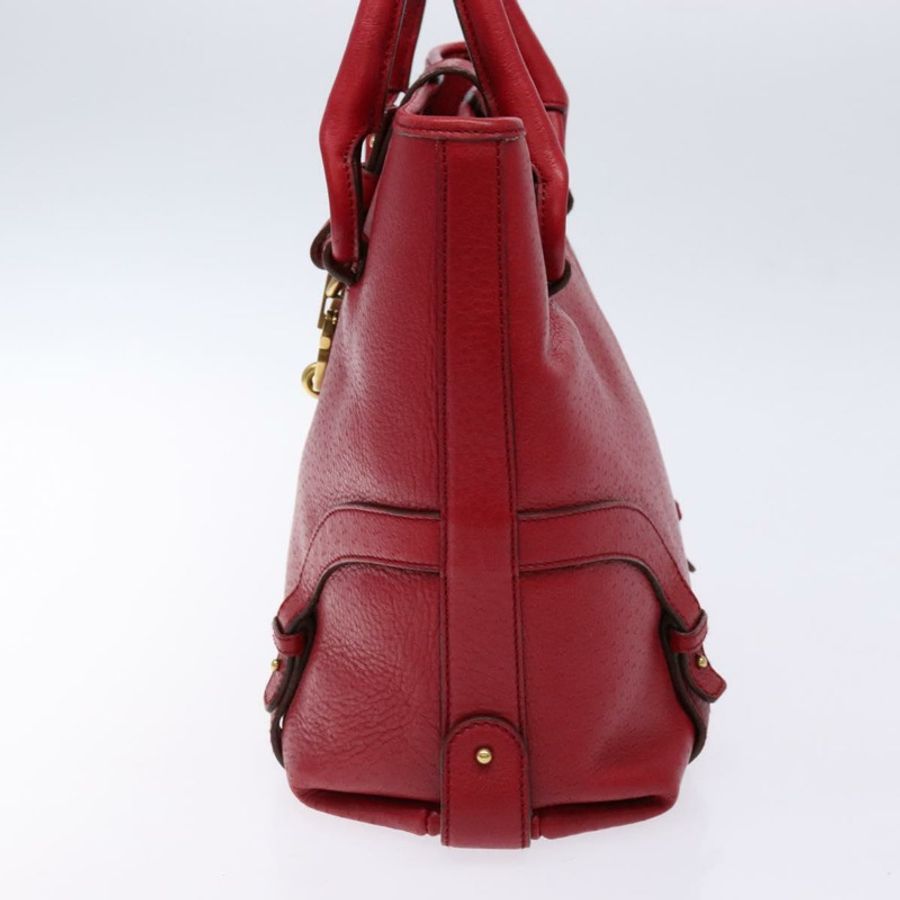 【日本直送】Salvatore Ferragamo Gancini 手提包 皮革 紅色 金色 正品 135928-3