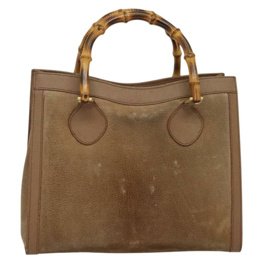 【日本直送】GUCCI 竹節手提包 麂皮 米色 金色 000 2853 0260 0 正品 ep10084-12