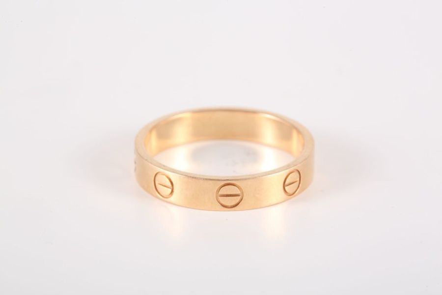 CARTIER(卡地亞) LOVE 18K金 窄版戒指 18K玫瑰金 玫瑰金 53 玫瑰金-4