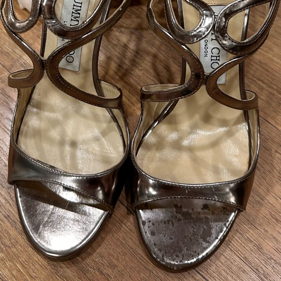 jimmy Choo 金色細跟高跟鞋-14