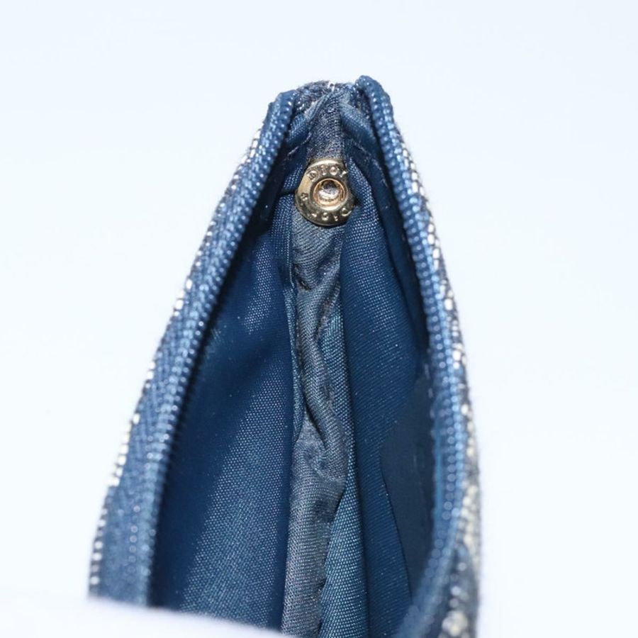 【日本直送】Christian Dior Trotter帆布馬鞍形零錢包 海軍藍 金色 正品 133288-10