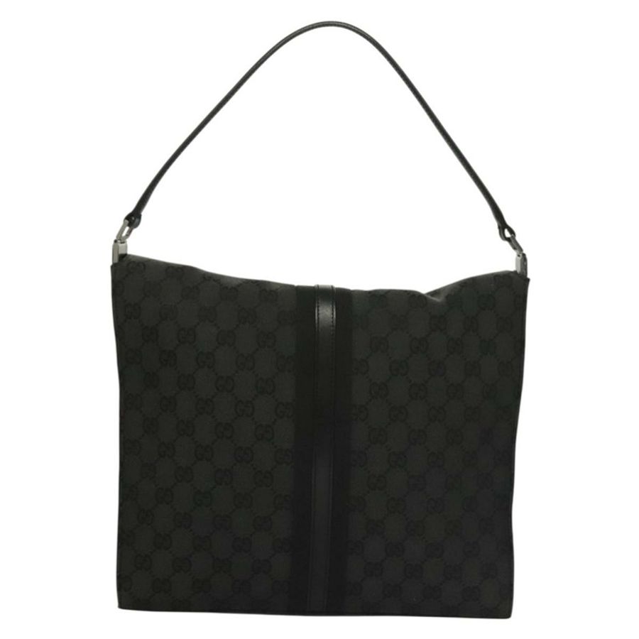 【日本直送】GUCCI GG帆布Jackie肩背包 黑色 銀色 001 3355 1781 正品 133986-1