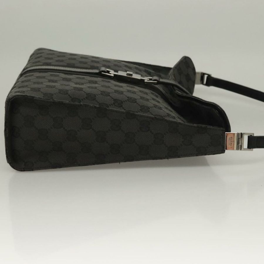 【日本直送】GUCCI GG帆布Jackie肩背包 黑色 銀色 001 3355 1781 正品 133986-2