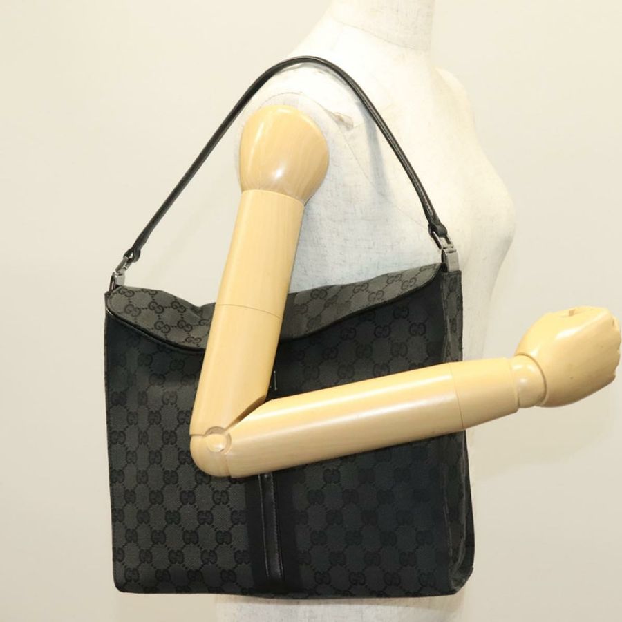 【日本直送】GUCCI GG帆布Jackie肩背包 黑色 銀色 001 3355 1781 正品 133986-22