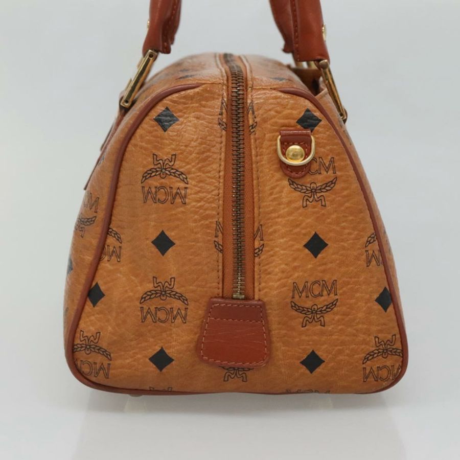 【日本直送】MCM Logoogram Vicetos 波士頓包 PVC 皮革 棕色 金色 正品 am8857-3