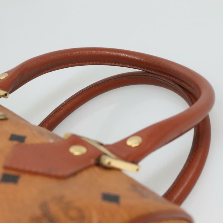 【日本直送】MCM Logoogram Vicetos 波士頓包 PVC 皮革 棕色 金色 正品 am8857-7