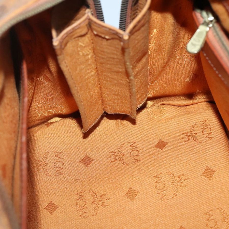 【日本直送】MCM Logoogram Vicetos 波士頓包 PVC 皮革 棕色 金色 正品 am8857-18