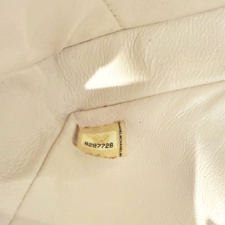 CHANEL 白色毛呢冰格包-6