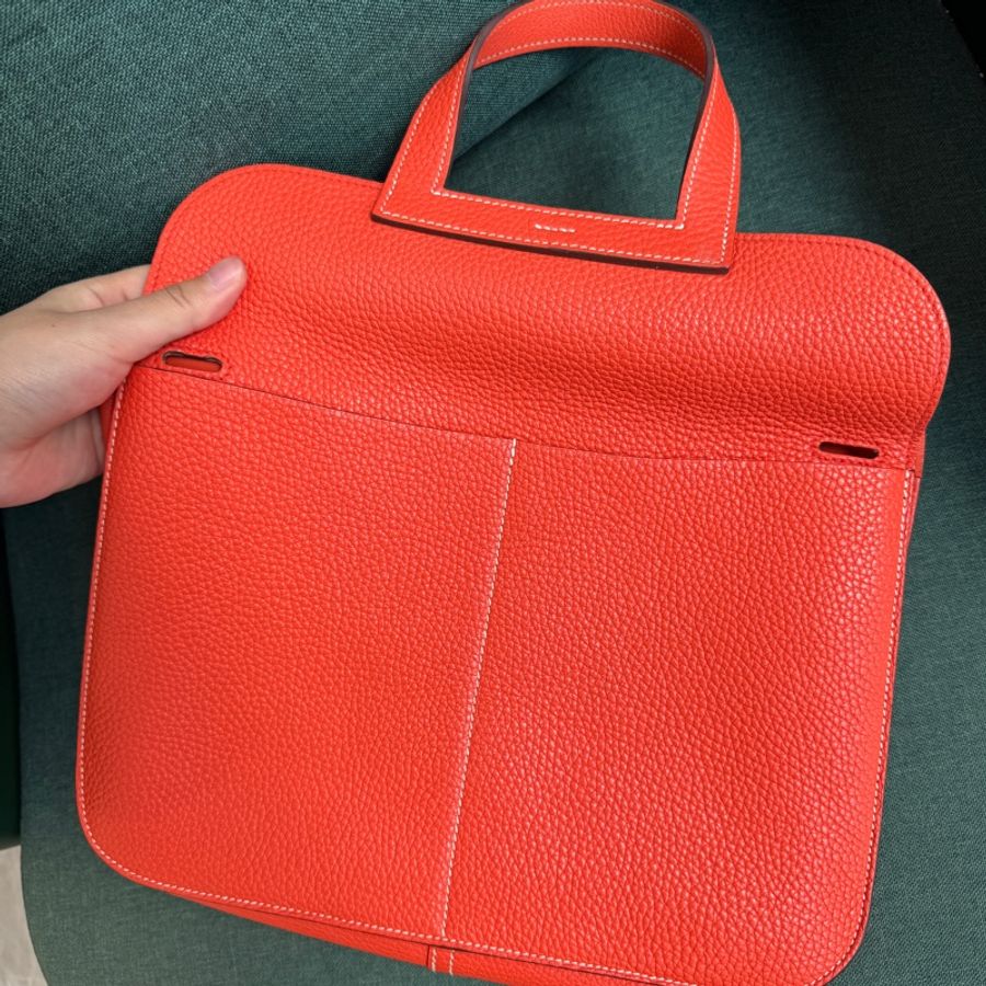 🌈Hermes🧡Halzan 31🧡8V罌粟橙銀扣🌈98新🌟Togo皮🌟-4