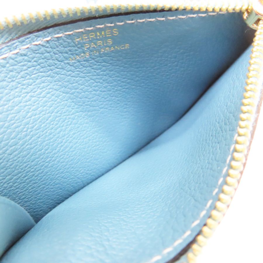 全新牛仔藍 Evercolor 印花 Roulis Slim 短夾零皮夾 B刻金扣 H082053CPD2-6