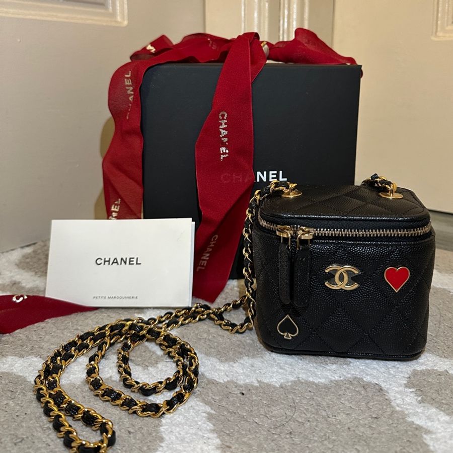 chanel 荔枝皮 小化妝包 撲克牌系列-0