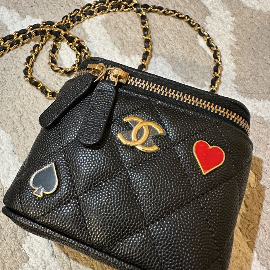 chanel 荔枝皮 小化妝包 撲克牌系列-1