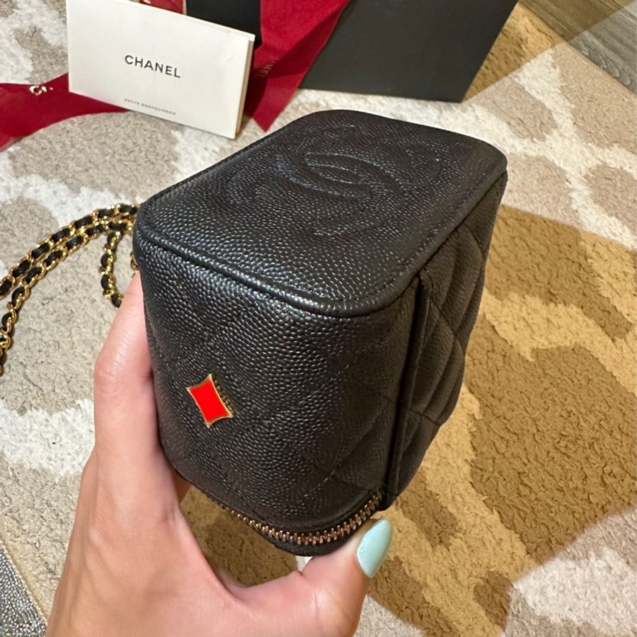 chanel 荔枝皮 小化妝包 撲克牌系列-6
